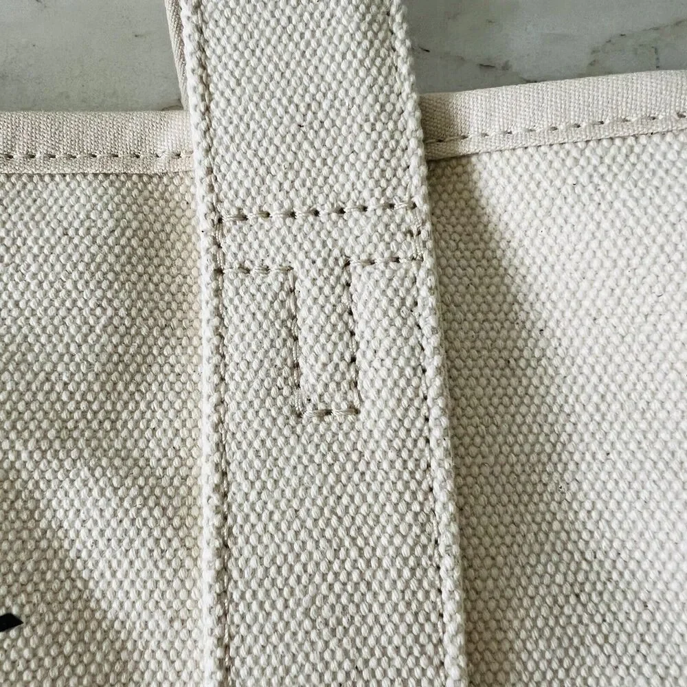 TORY BURCH Mercer Natural Canvas Medium Tote Bag